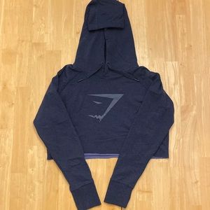 Gymshark, navy blue, cropped hoodie.